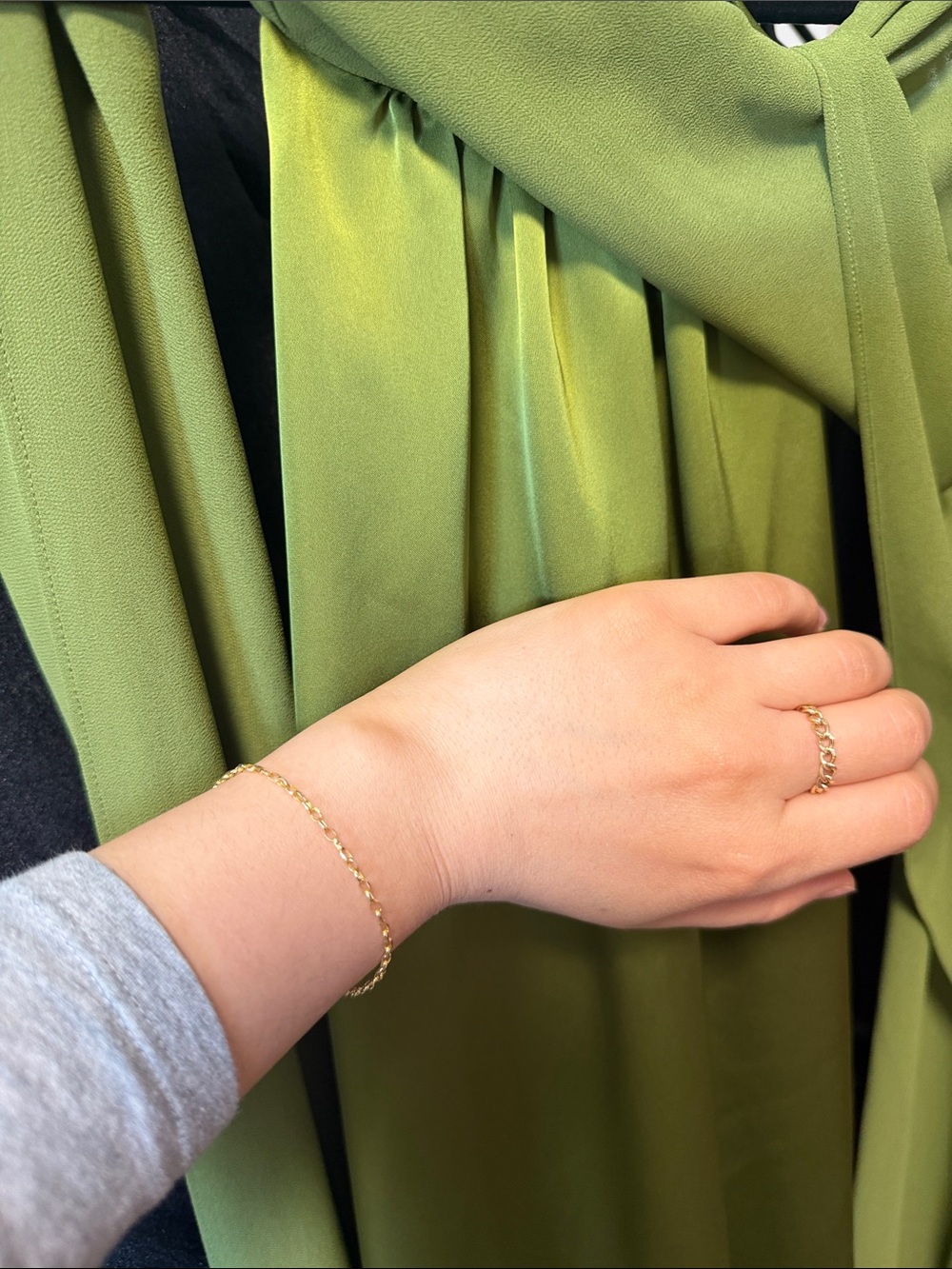 Satin Halter Maxi Dress in Olive Green - Picture 5 of 6